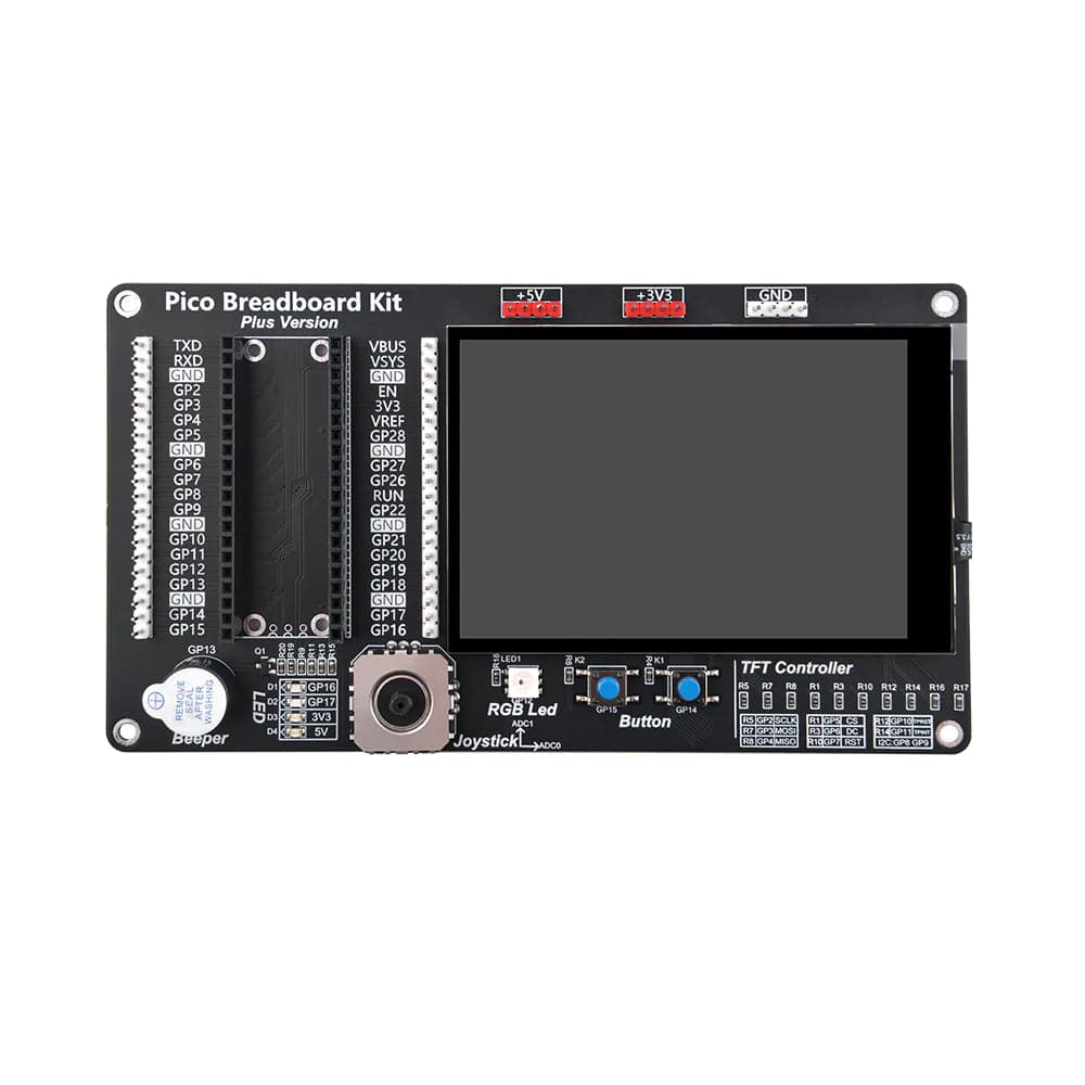 Комплект макетной платы Raspberry Pi Pico/Pico W с 3,5-дюймовым сенсорным экраном, светодиодным индикатором на плате — фото 2