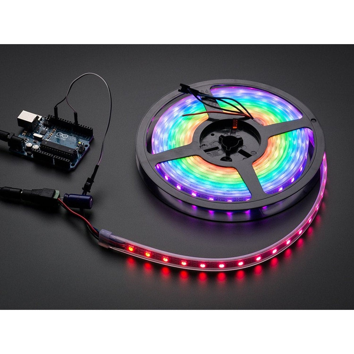 Светодиодная лента Adafruit NeoPixel Digital RGB - черная, 60 светодиодов [ЧЕРНЫЙ] 3 метра — фото 2