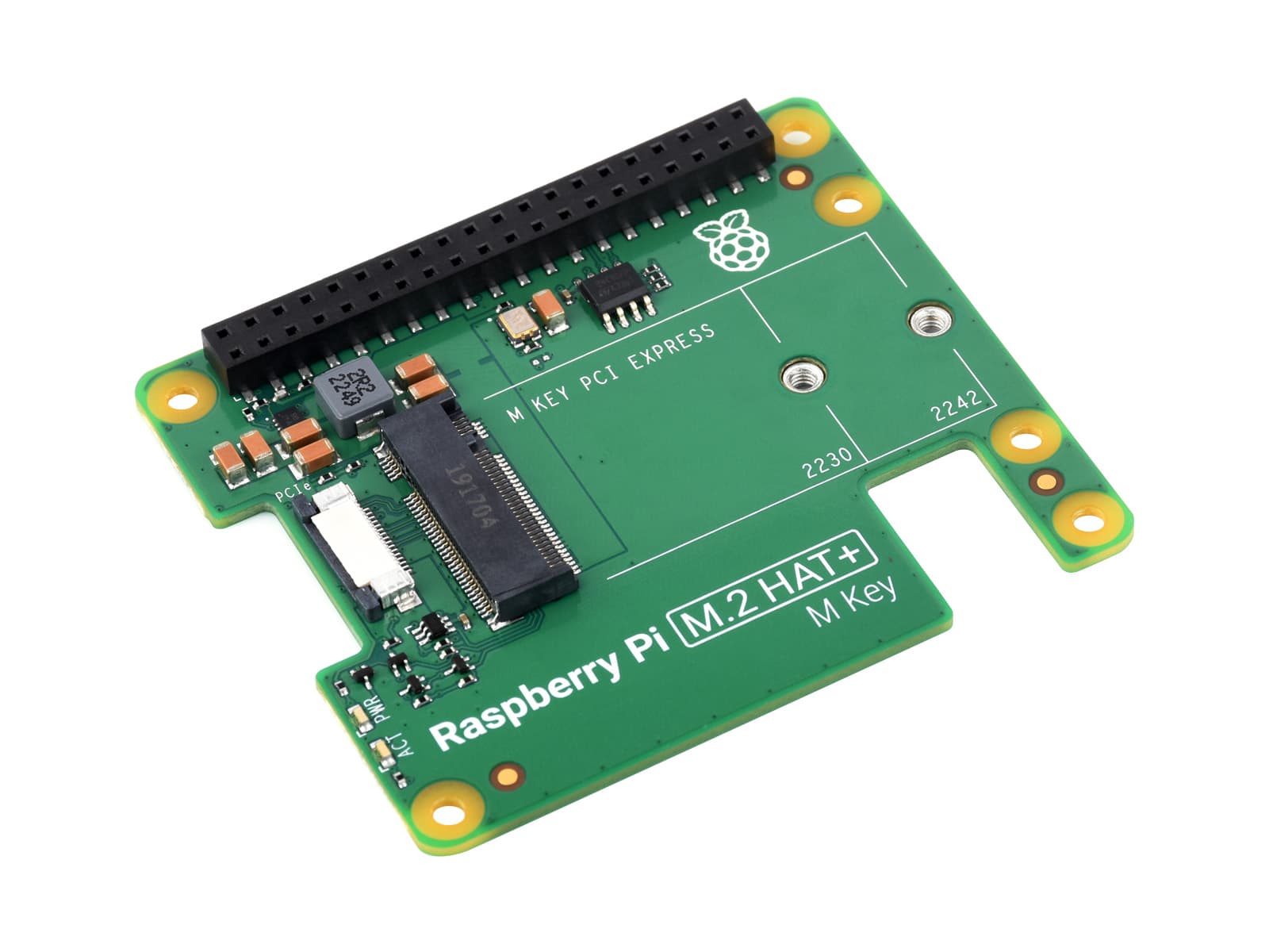 Официальный Raspberry Pi PCIe для M.2 HAT, предназначен для Raspberry Pi 5, HAT + Standard, поддерживает протокол NVMe Твердотельный накопитель M.2, Raspberry Pi 5 HAT — фото 2