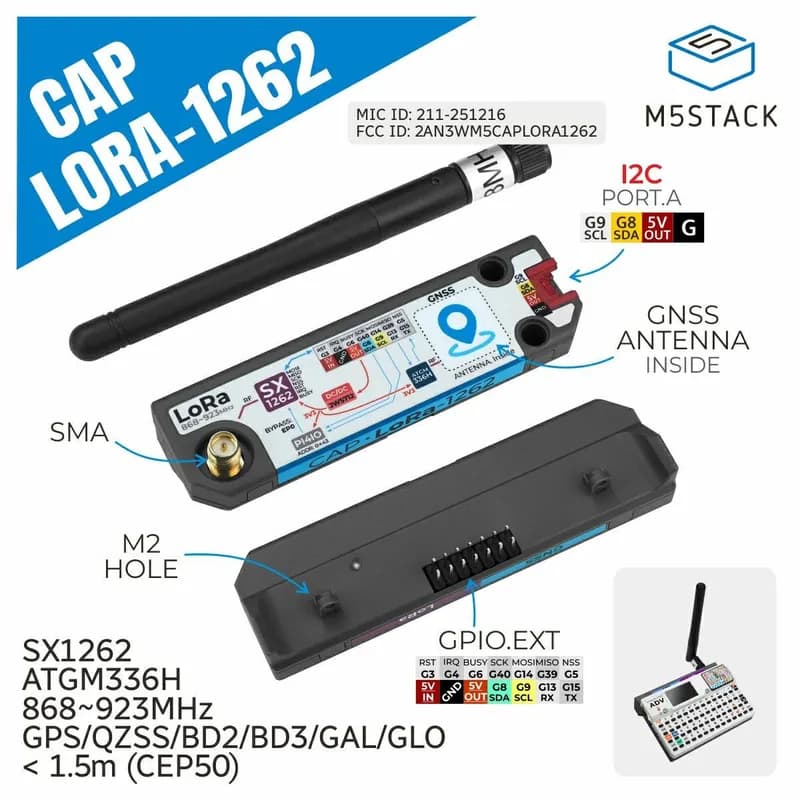 Крышка Adv Cardputer LoRa 1262SX1262 ATGM336H
