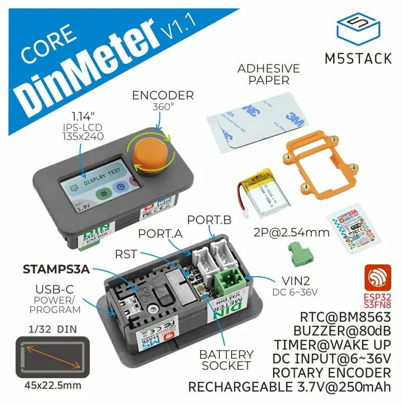 M5Stack Din Meter v1.1M5Stamp S3A