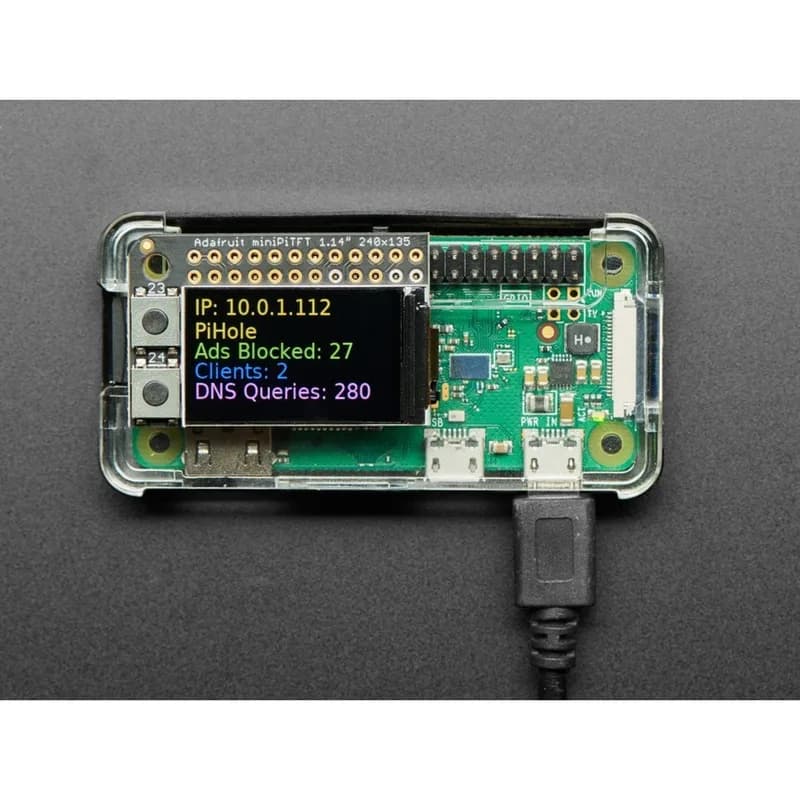 Мини-цветной комплект Pi-Hole для блокировки рекламы PiTFT — без пайки!