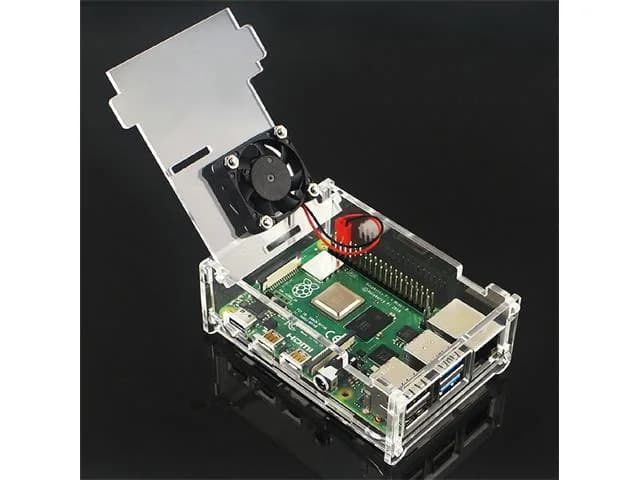 CMU RASPBERRY PI 4B CLR ENCL+FAN
