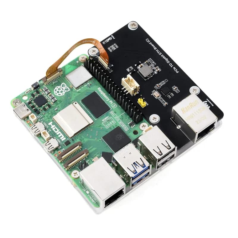 Боковой адаптер PCIe-Gigabit Ethernet для Raspberry Pi 5