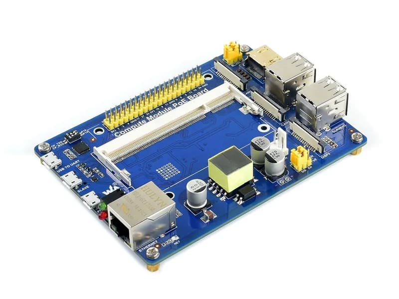 Плата ввода-вывода вычислительного модуля Raspberry Pi с функцией PoE, для Raspberry Pi CM3/CM3L/CM3+/CM3+L
Плата ввода-вывода вычислительного модуля