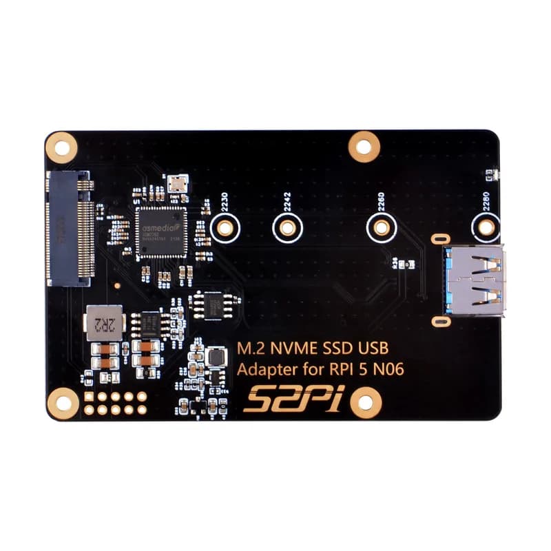 52Pi N06 M.2 NVME SSD USB-адаптер для Raspberry Pi 5, поддержка M.2 NVMe SSD 2230/2242/2260/2280