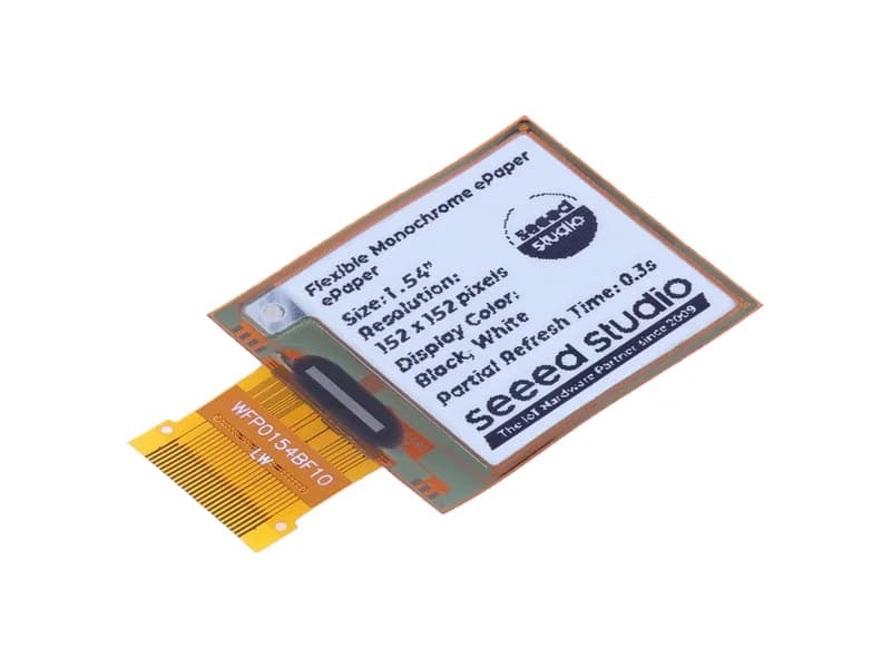 1,54-дюймовый гибкий монохромный дисплей eInk/ePaper с разрешением 152x152 пикселей, интерфейс SPI, поддержка XIAO/Arduino/STM32