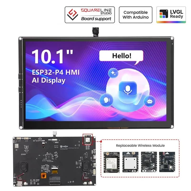 CrowPanel Advanced 10,1 дюйма | ESP32-P4 HMI AI-дисплей, сенсорный IPS-экран 1024x600 | Поддержка Wi-Fi 6 | Совместимость с Arduino/LVGL
