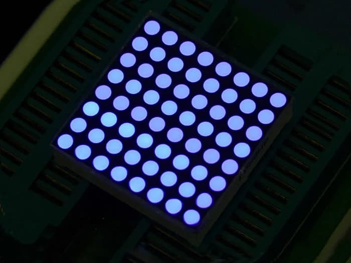 32 мм 8x8 квадратный матричный светодиод синий - общий анод