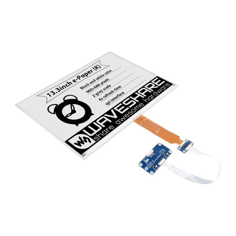 960×680, 13,3-дюймовый дисплей E-Ink HAT (K) для Raspberry Pi, интерфейс SPI