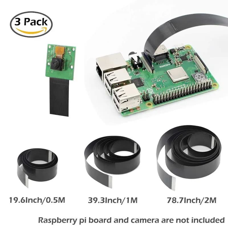 52Pi 2 м 1 м 50 см, 3 шт., Raspberry Pi 3, ленточный кабель для камеры FFC, 15 контактов, шаг 0,5 мм, плоский провод для линии камеры RPI модели B