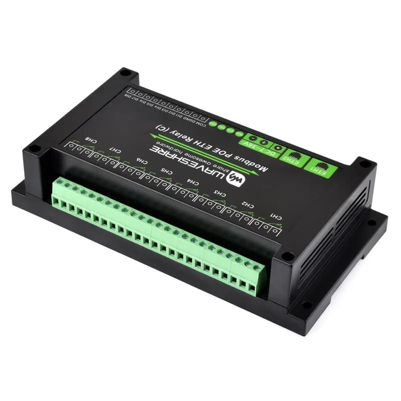 8-канальный релейный модуль Modbus Dual Ethernet PoE