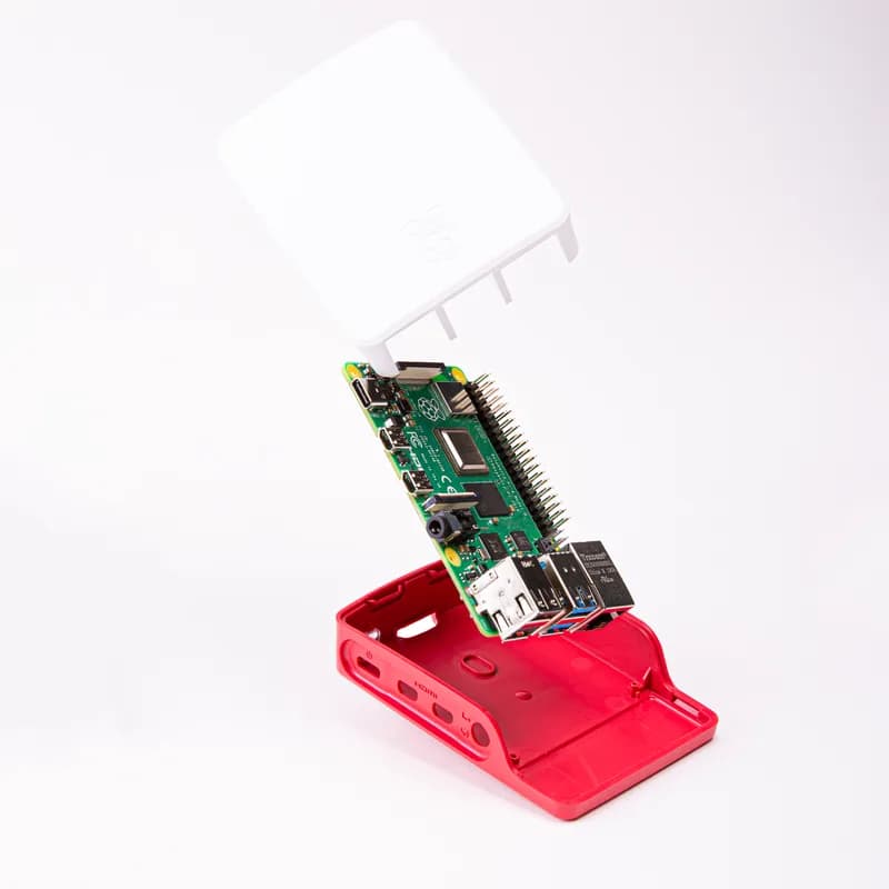 Официальный чехол для Raspberry Pi 4 в красном/белом цвете