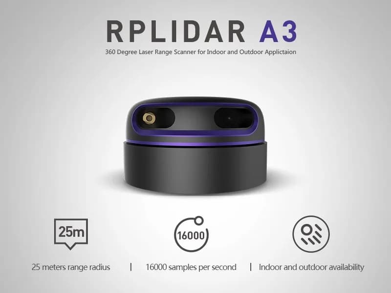 Комплект лазерного сканера RPLiDAR A3M1 360° — дальность 25 м
