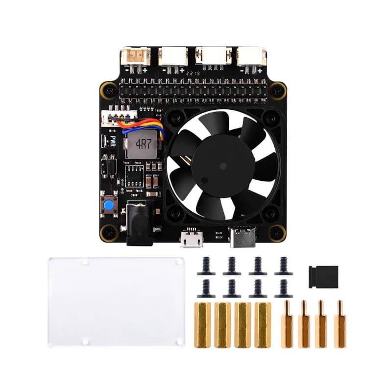 52Pi X735 V3.0 с безопасным отключением и платой расширения охлаждающего вентилятора PMW, акриловая пластина для Raspberry Pi 4 Model B