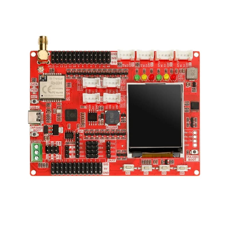 Плата разработки LoRaWAN RA-08H, интегрированная RP2040 с 1,8-дюймовым ЖК-дисплеем для связи на большие расстояния (868 МГц/915 МГц)