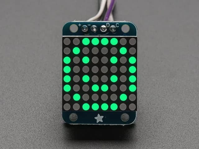 Adafruit Mini 0,8 дюйма 8x8 светодиодная матрица с рюкзаком I2C - чистый зеленый