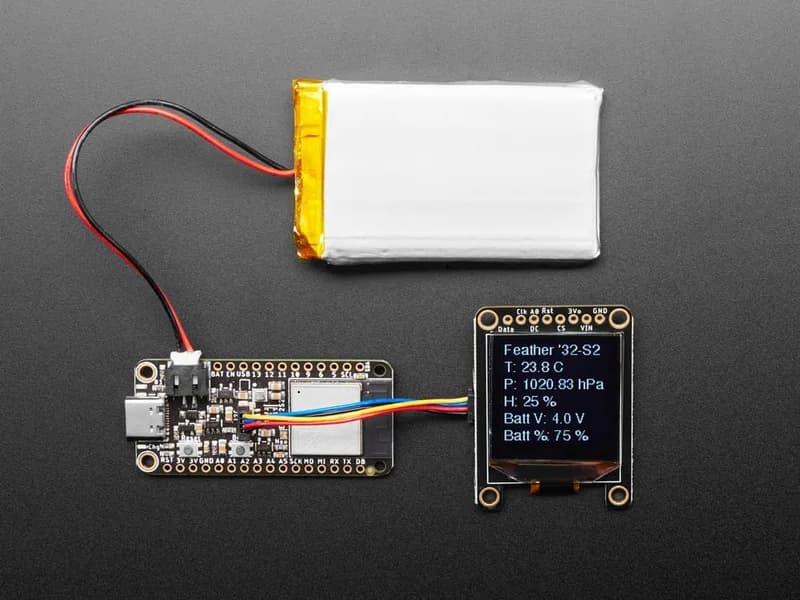 Adafruit ESP32-S2 Feather с датчиком BME280 — STEMMA QT 4 МБ флэш-памяти + 2 МБ PSRAM