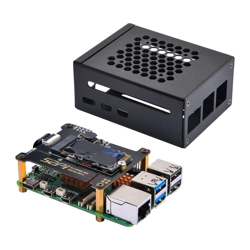 52Pi N05 M.2 2242 PCIe к NVMe верхняя плата адаптера расширения с металлическим корпусом радиаторы для Raspberry Pi 5