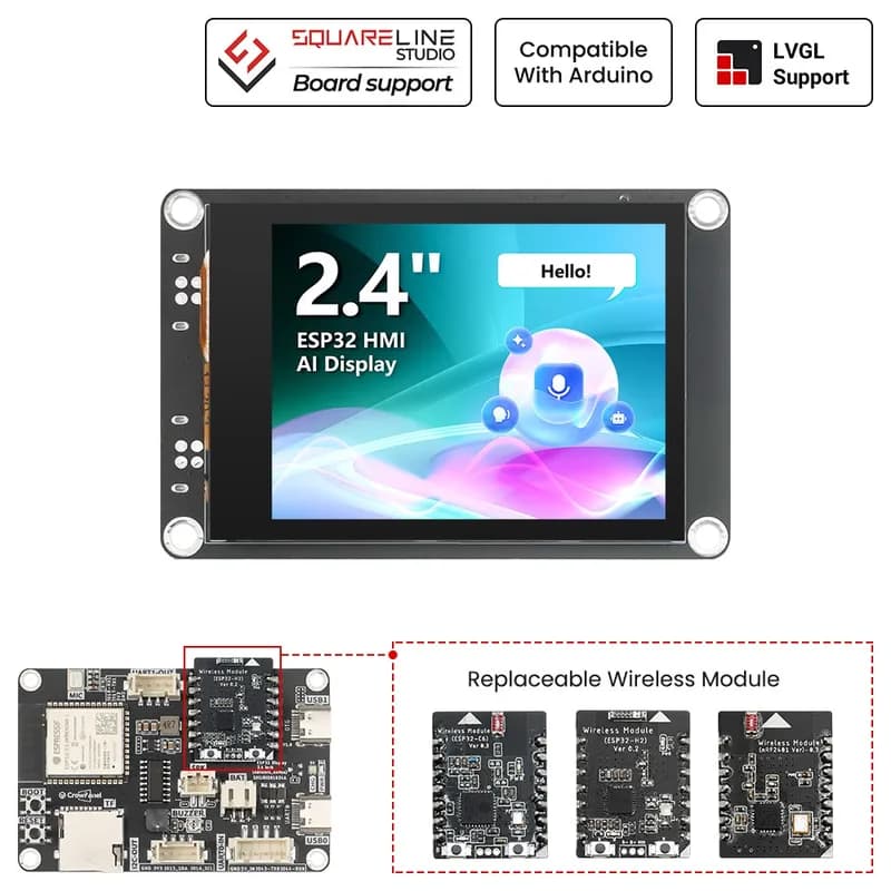 CrowPanel Advance 2,4-дюймовый интеллектуальный сенсорный IPS-дисплей HMI (320x240) для IoT и промышленного применения