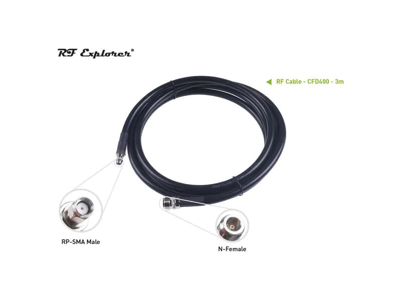RF-кабель; N «мама» — «папа» RP-SMA-CFD400-черный-3 м; Для внутреннего шлюза SenseCAP M1 и антенны из стекловолокна