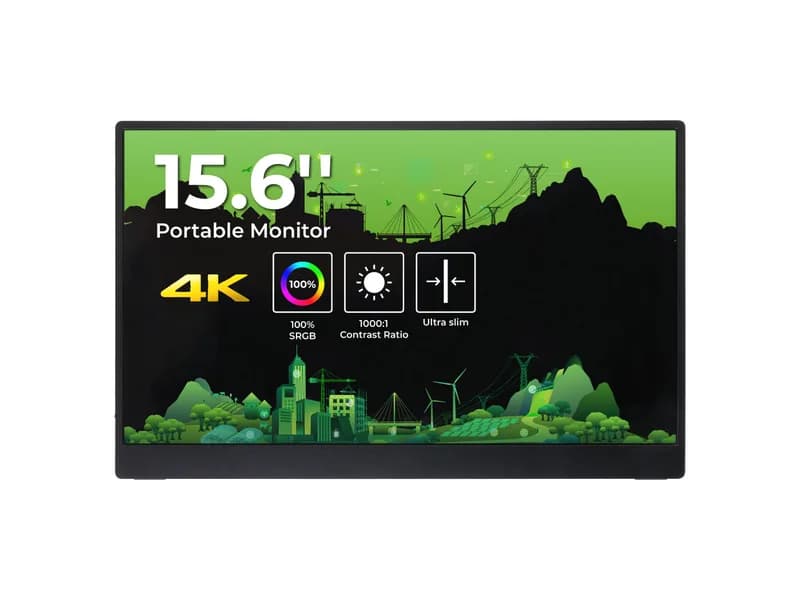 Монитор 15,6 дюйма - 4K, IPS, 16:9, HDR, подсветка, аудиовыход