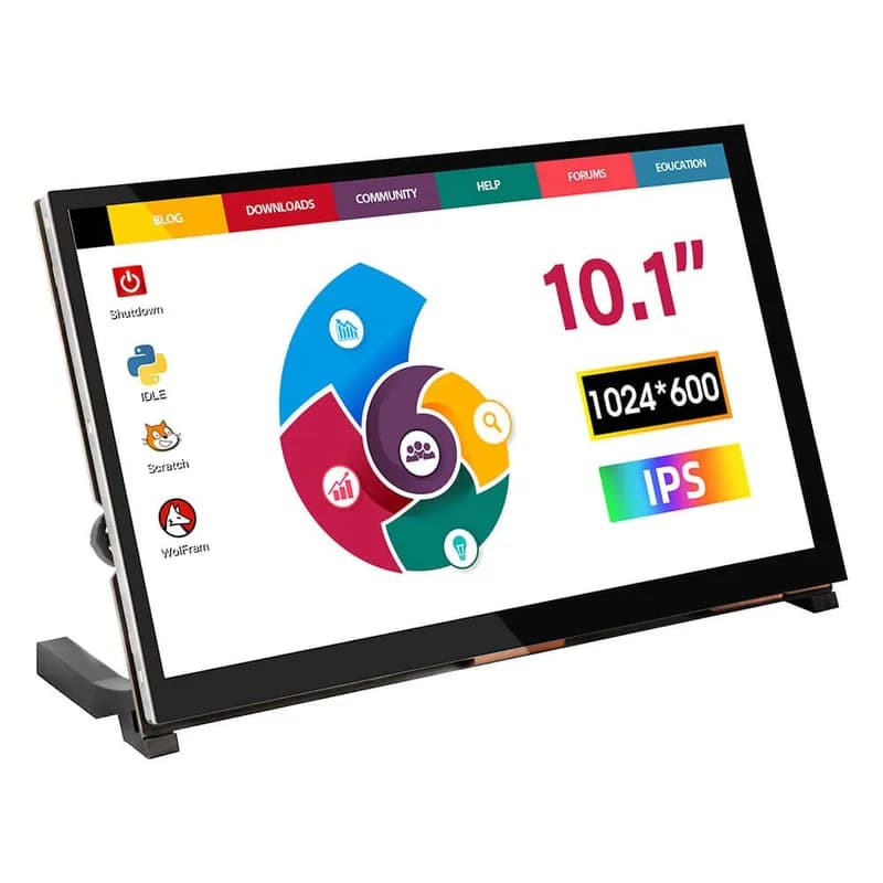 RC101S 10,1-дюймовый емкостный сенсорный монитор IPS 1024*600 с динамиком и подставкой
