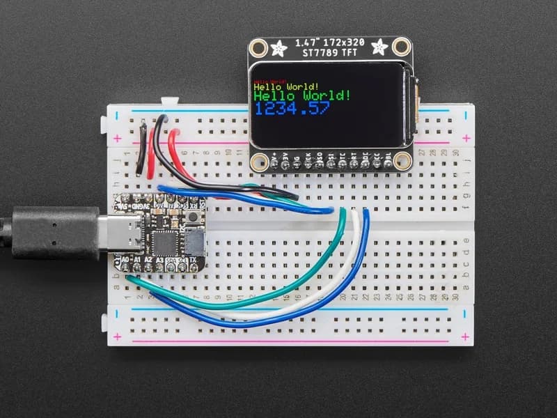 Adafruit 1,47 дюйма, 320x172, круглый, прямоугольный цветной IPS TFT-дисплей — ST7789