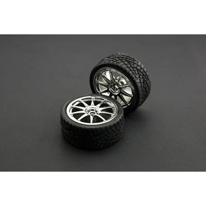 Пара резиновых колес D65mm - серебристый (без вала)