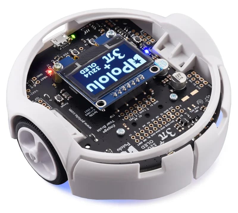Робот 3pi+ 32U4 OLED — стандартная версия (двигатели 30:1 MP), в сборе