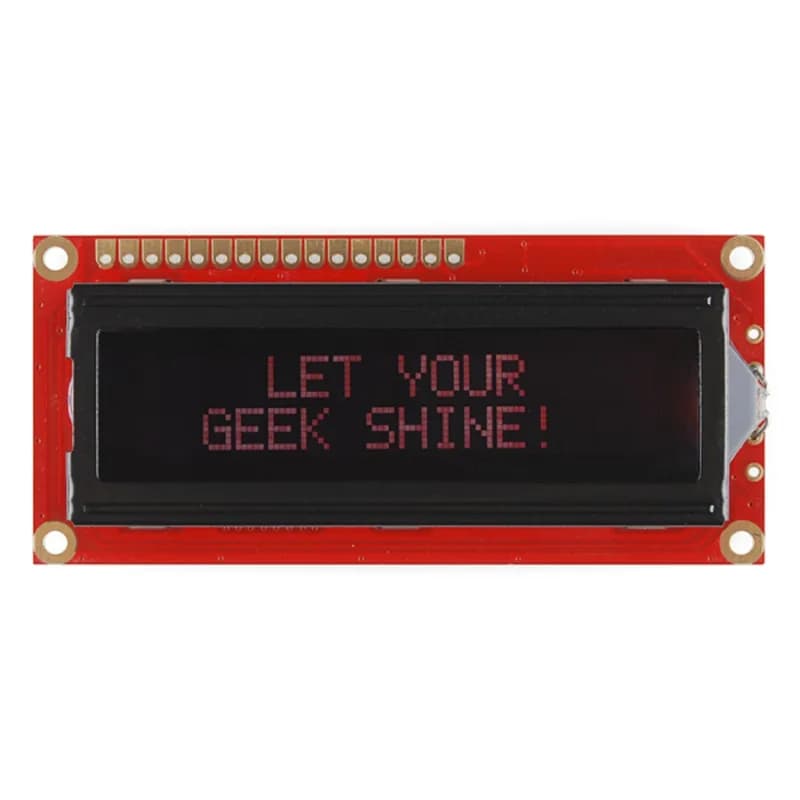 SparkFun с последовательным интерфейсом, ЖК-дисплей 16x2 — красный на черном, 3,3 В