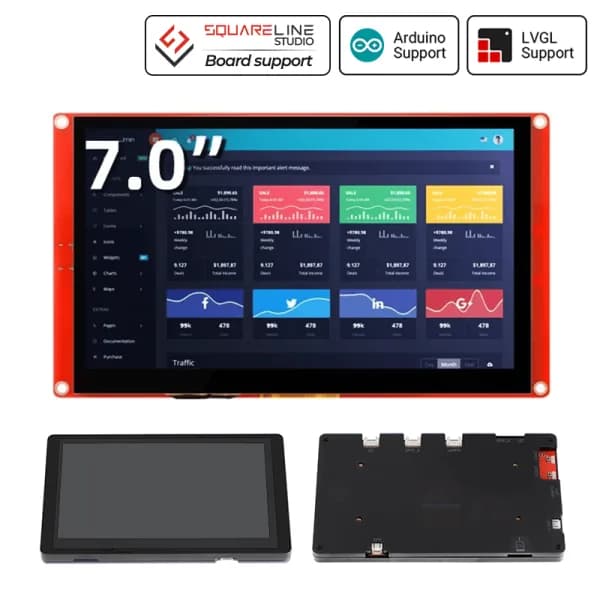CrowPanel 7,0 дюйма - HMI ESP32 Дисплей 800x480 RGB TFT сенсорный ЖК-экран, совместимый с Arduino