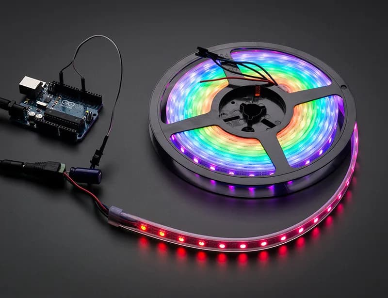 Adafruit NeoPixel Digital RGB LED Всепогодная лента 60 светодиодов -1м - БЕЛАЯ