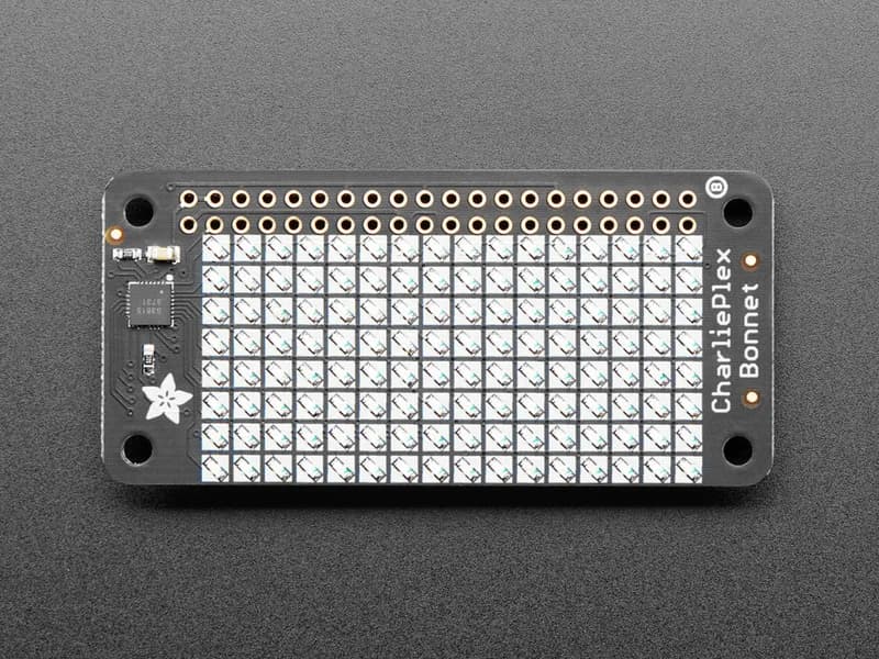 Крышка со светодиодной матрицей Adafruit CharliePlex - 8x16 синих светодиодов