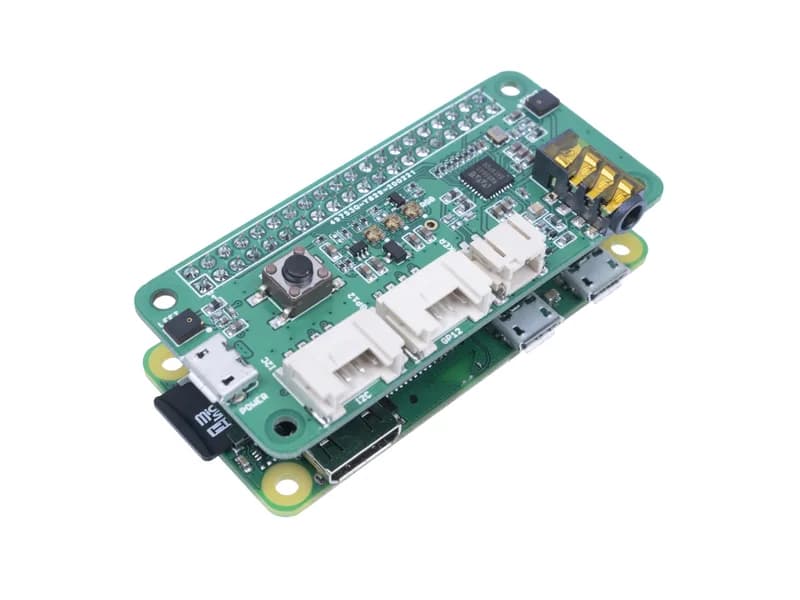 reSpeaker Pi HAT V2.0 с 2 микрофонами для Raspberry Pi — аудиокодек TLV320AIC3104, 2 аналоговых микрофона, 3 светодиода RGB APA102, аудиоразъем 3,5 мм, пользовательская кнопка, подключенная к программным алгоритмам NLU, VAD,DOA, KWS