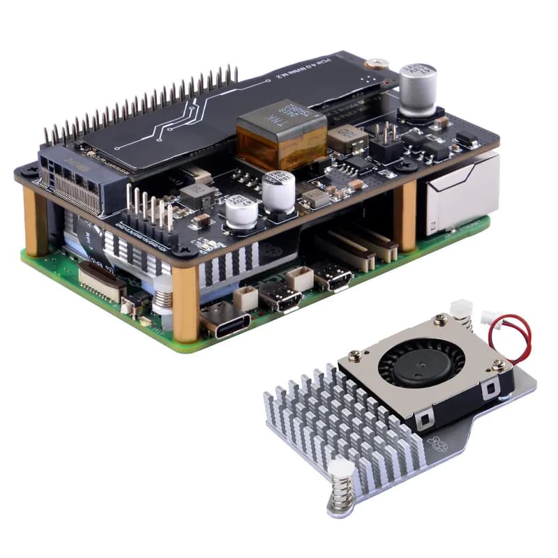52Pi P33 M.2 NVMe 2280 PoE + HAT с официальным кулером для Raspberry Pi 5