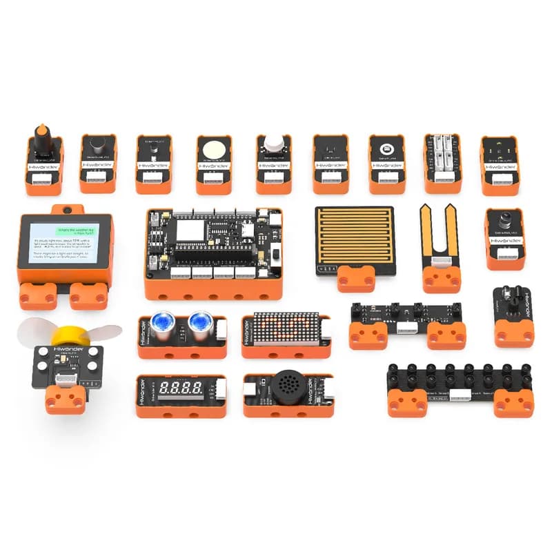 Hiwonder ESP32 + комплект датчиков для электронного строительного блока и программируемого робота-автомобиля с AI-модулем WonderLLM
