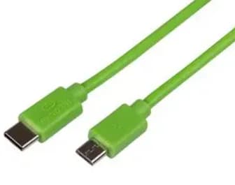 Штекер типа C к разъему Micro USB (30 см), зеленый