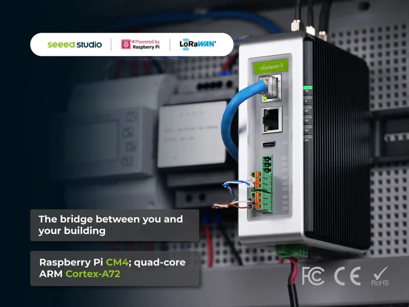 reComputer R1225 Шлюз и промышленный контроллер LoRaWAN (EU868-4G), на базе CM4 | 4 ГБ ОЗУ, 32 ГБ eMMC