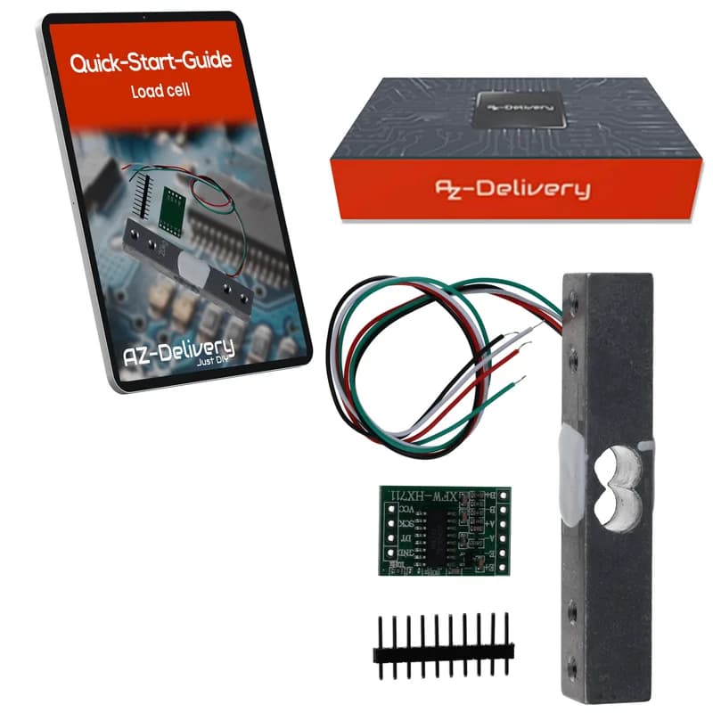 Wägezelle 20 кг с модулем HX711 – Präzisionssensor zur Gewichtsmessung kompatibel mit Arduino & Raspberry Pi – Набор чернил. Verstärker-ADC zur Kraftmessung