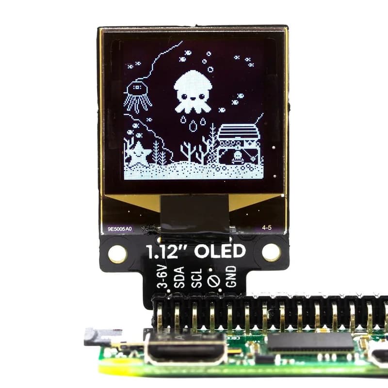 Pimoroni 1,12-дюймовый монохромный OLED-дисплей (128x128, белый/черный) Breakout