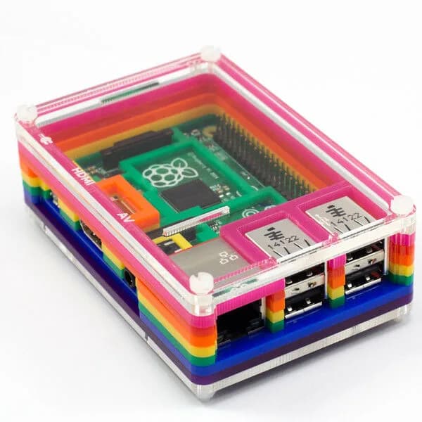Корпус Pibow Rainbow для Raspberry Pi Model B+