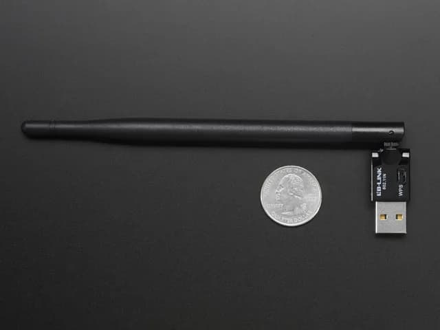 USB WiFi (802.11b/g/n) модуль с антенной для Raspberry Pi
Миниатюрный WiFi-модуль
