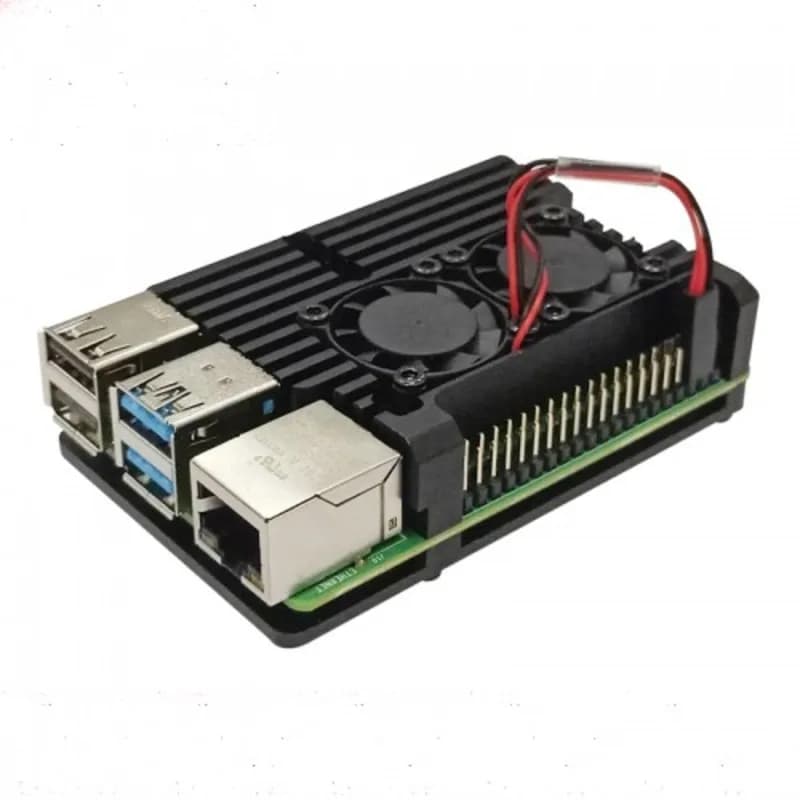 Бронированный чехол с двойным вентилятором для Raspberry Pi 4