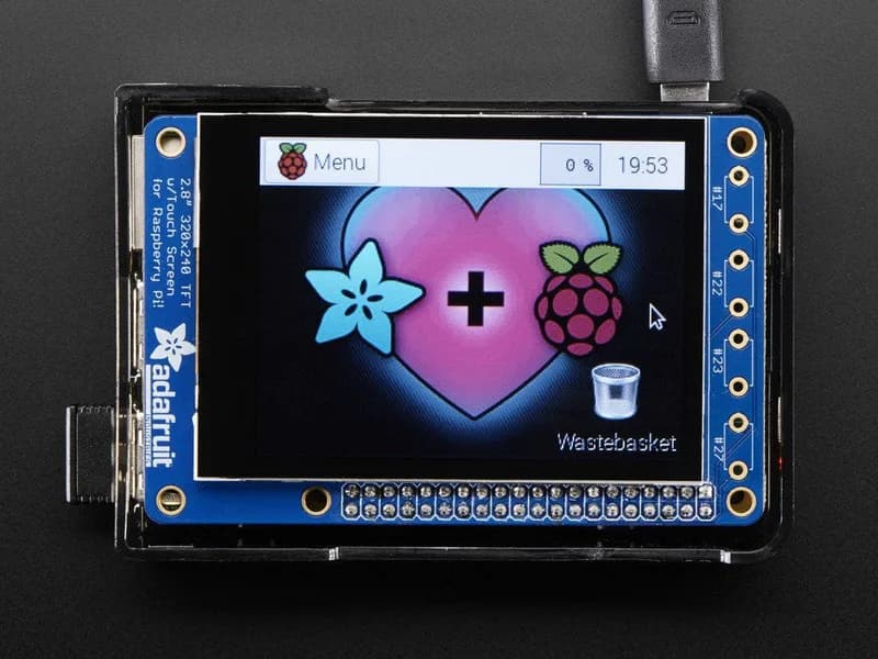 Мини-комплект PiTFT Plus 320x240 2,8 дюйма TFT + емкостный сенсорный экран — Pi 2 и модель A+ / B+
