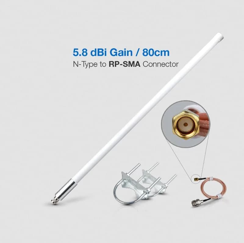 5,8 дБи Glasfaser-Антенна 863–870 МГц N-типа с RP-SMA