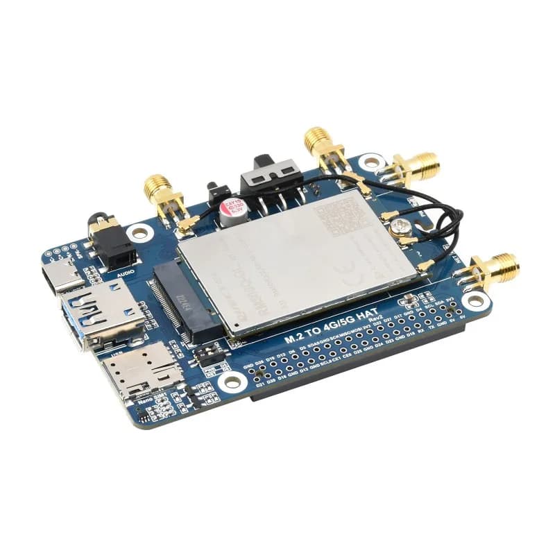 RM500x / RM502x 5G HAT для Raspberry Pi, четыре антенны LTE-A, многодиапазонный, 5G/4G/3G