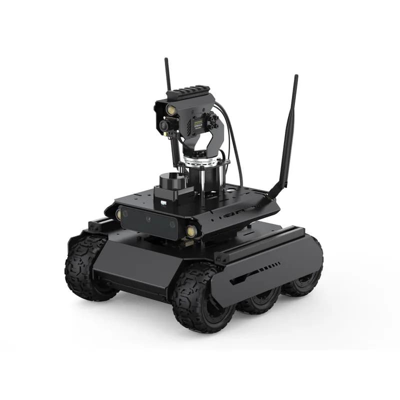UGV Rover ROS 2 с открытым исходным кодом, 6-колесный 4WD робот с искусственным интеллектом для платы серии Jetson Orin, два контроллера, гибкое всенаправленное панорамирование на 360 °, дополнительно для комплекта Jetson Orin Nano 4 ГБ