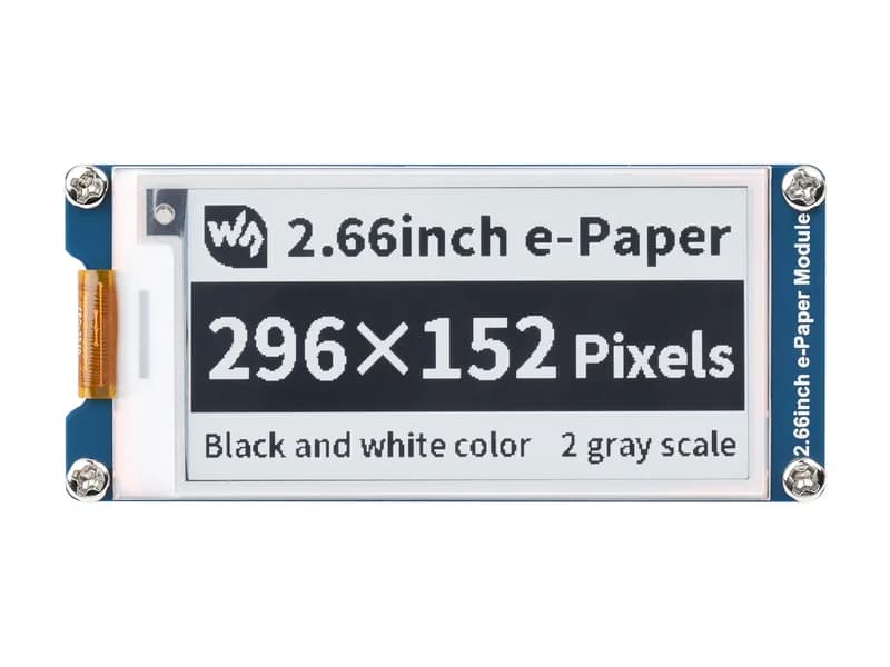 296×152, 2,66-дюймовый модуль дисплея E-Paper E-Ink, черный/белый